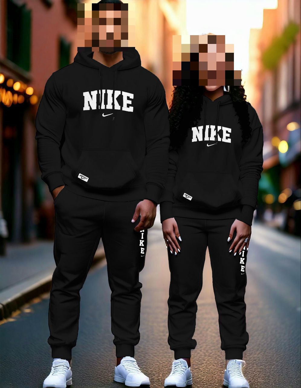 Chandals nike negro logo central con logo