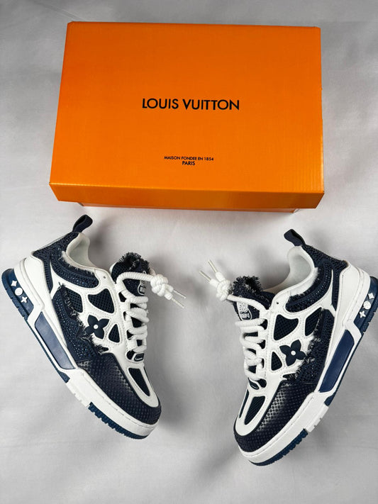 LV skate blancas y azules piedras brillantes