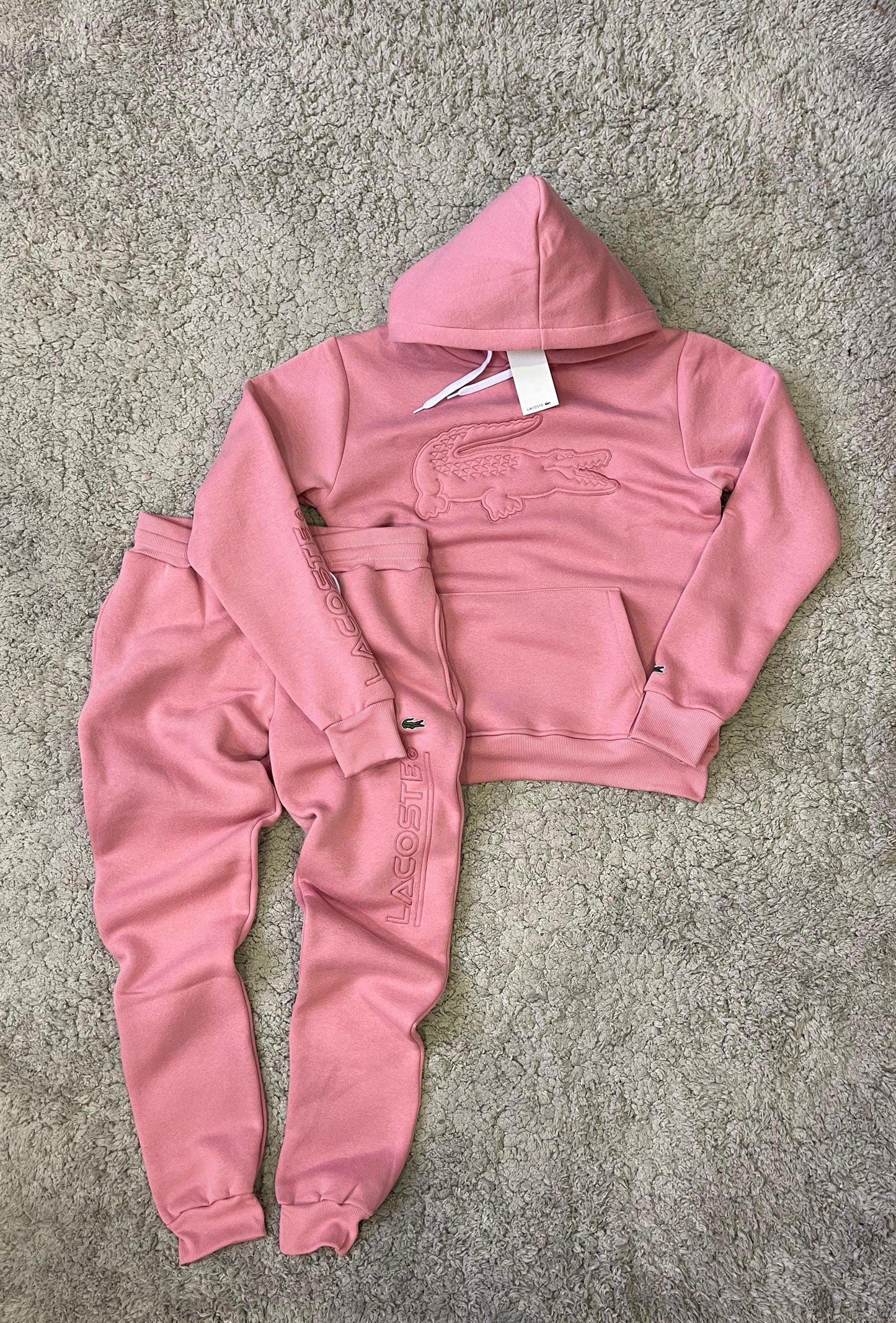 Chandal Lacoste rosa cocodrilo grande en pecho