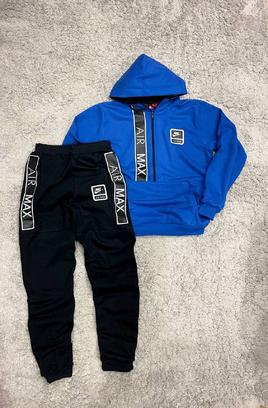 CHANDAL NIKE AIR MAX azul logo blanco tira negra