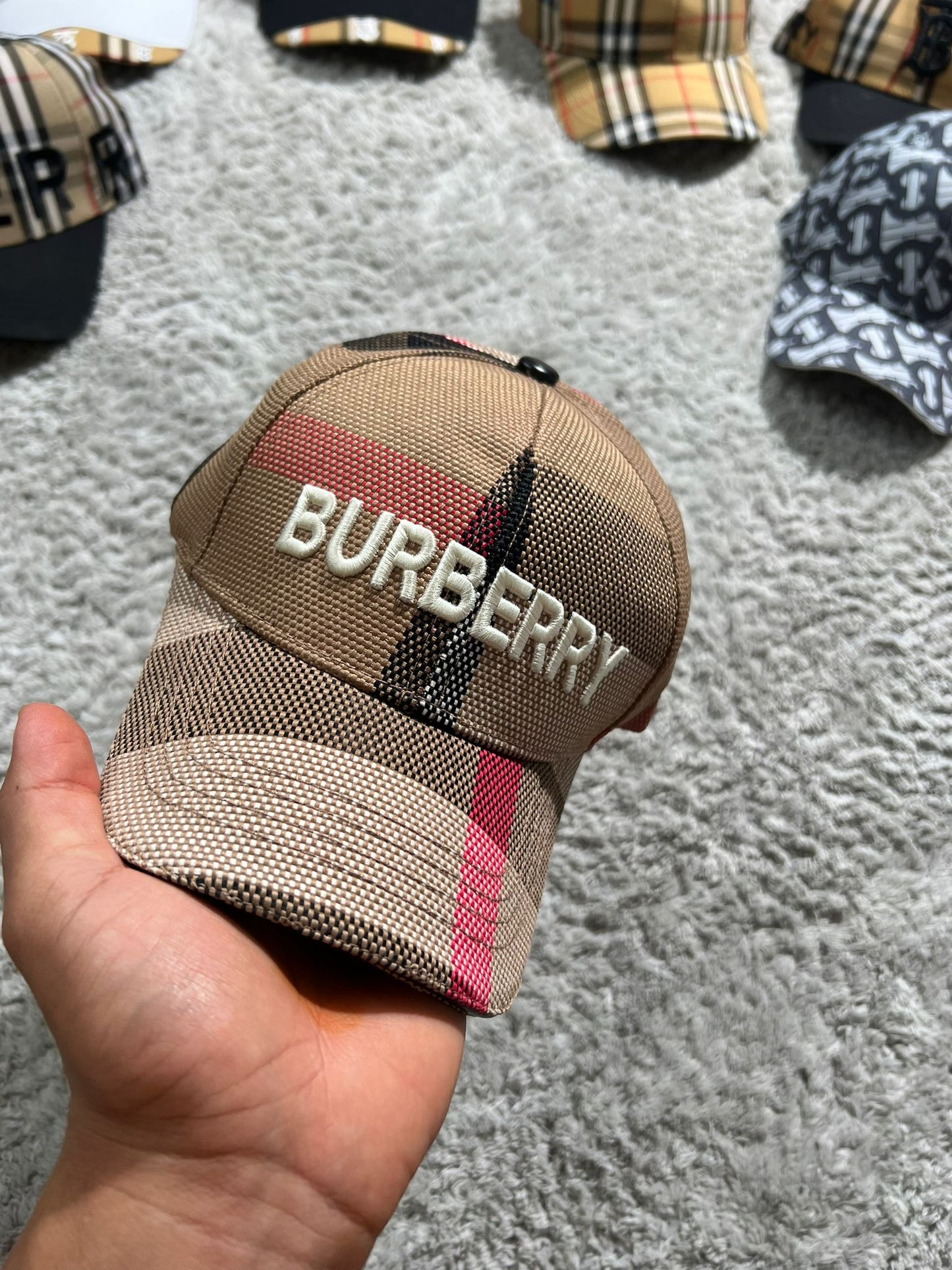 Gorra Burberry G5 marron logo beige