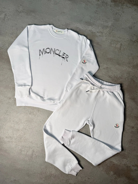 Chandal MONCLER blanco logo negro pintura