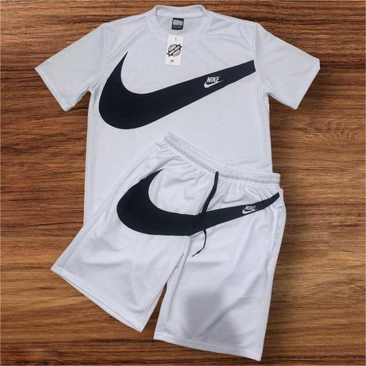 Conjunto verano nike gris logo grande negro