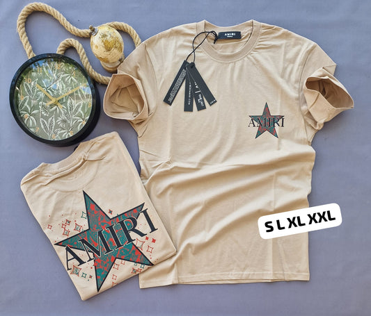 Camiseta Loewe beige logo negro y verde