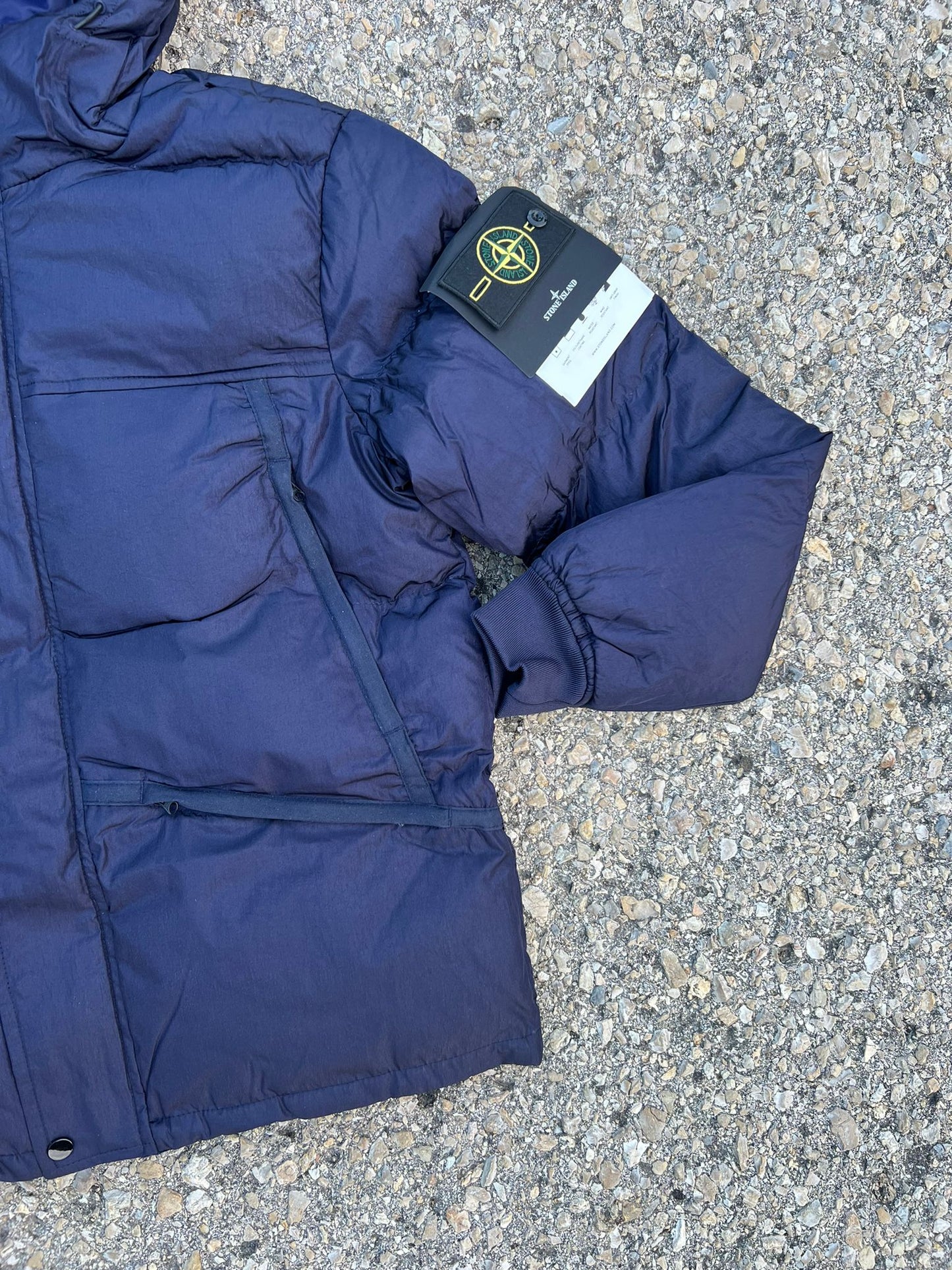 Chaqueta STONE ISLAND azul marino logo amarillo