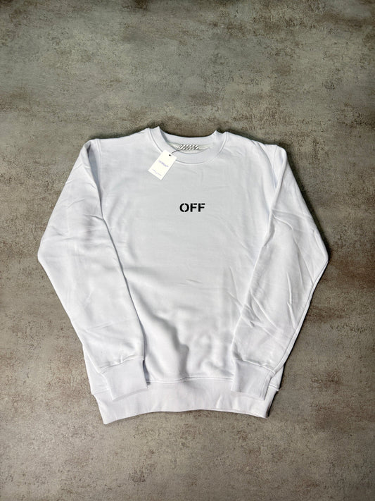 Sudadera OFF WHITE blanca logo negro esqueleto