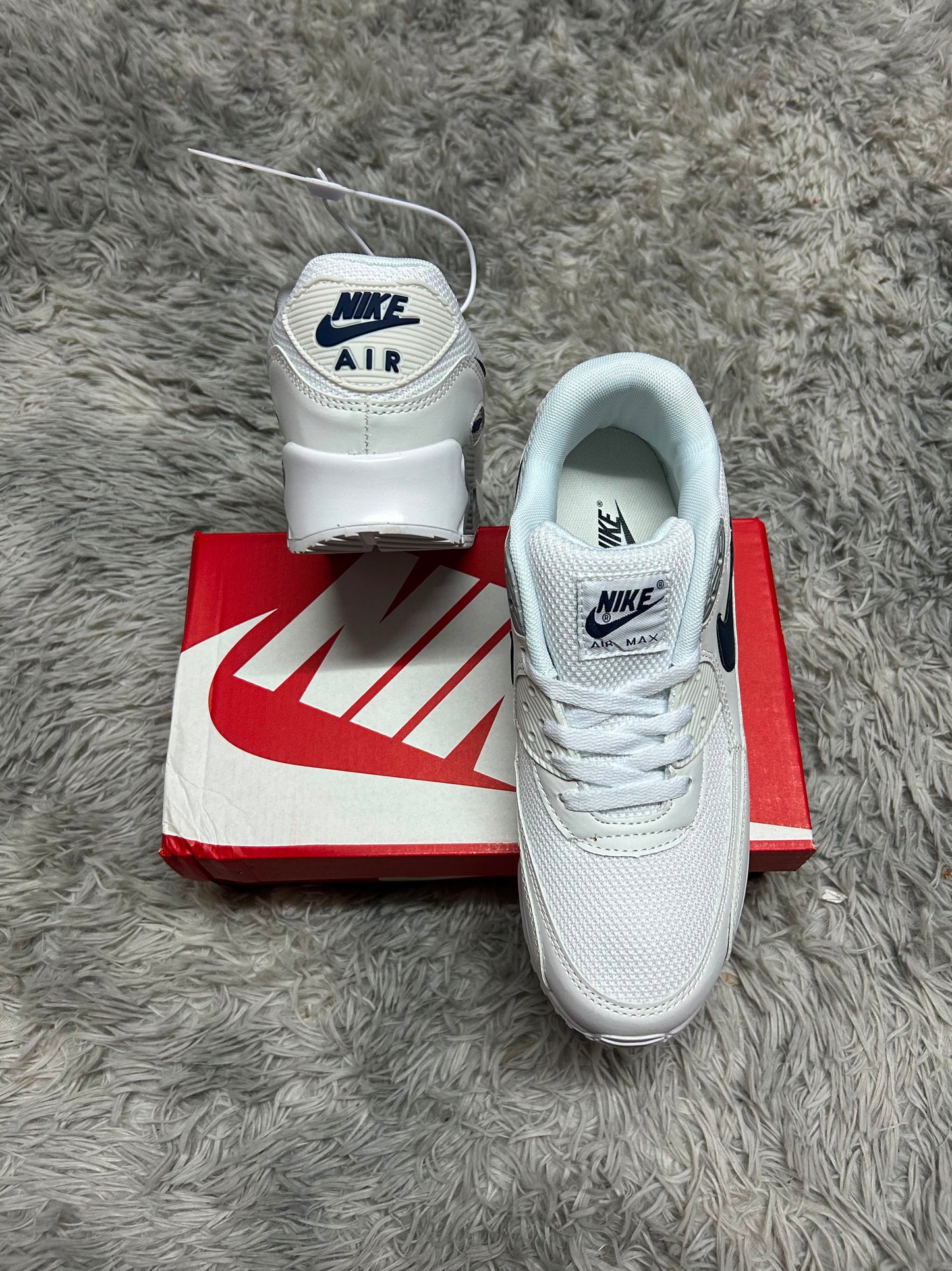 AIR MAX 90 BLANCO LOGO AZUL MARINO
