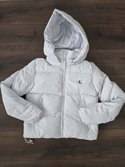 Abrigo ck mujer blanco