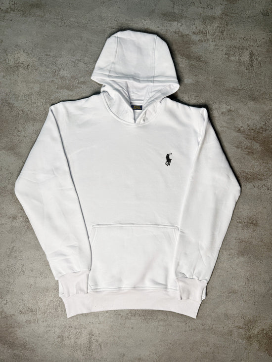 Sudadera RALPH LAUREN blanco logo negro con capucha