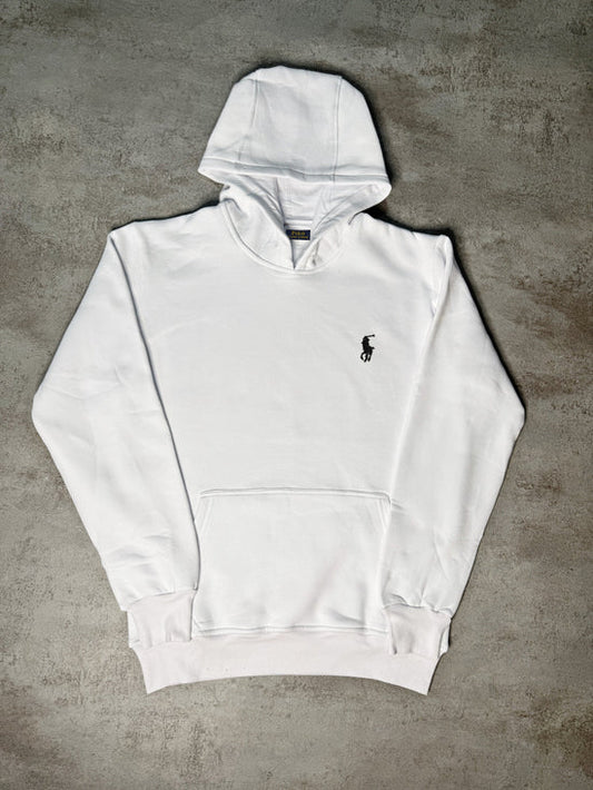 Sudadera RALPH LAUREN blanco logo negro con capucha