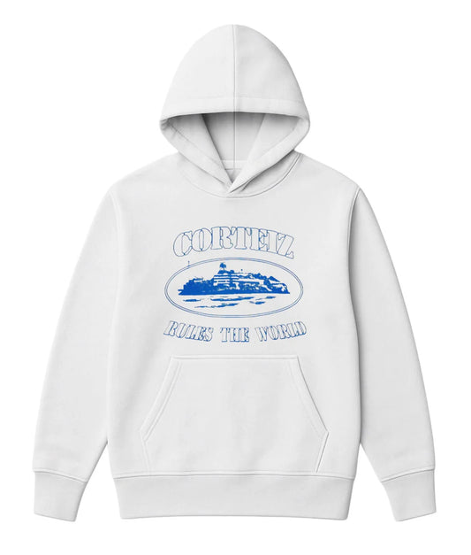 Sudadera CORTEIZ blanco logo azul