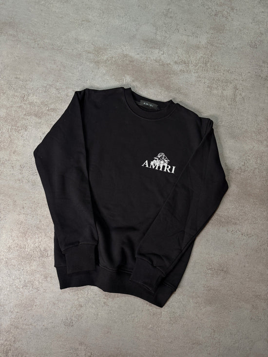 Sudadera AMIRI negro logo blanco angel