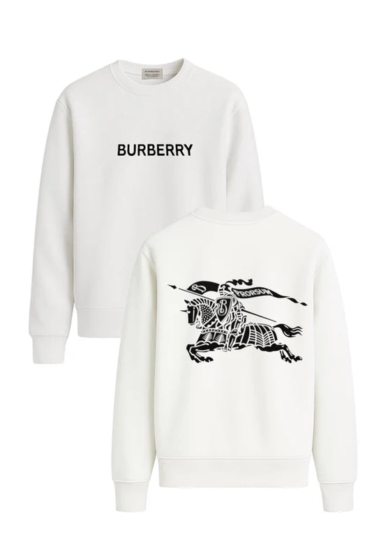 Sudadera BURBERRY blanco logo caballo en espalda