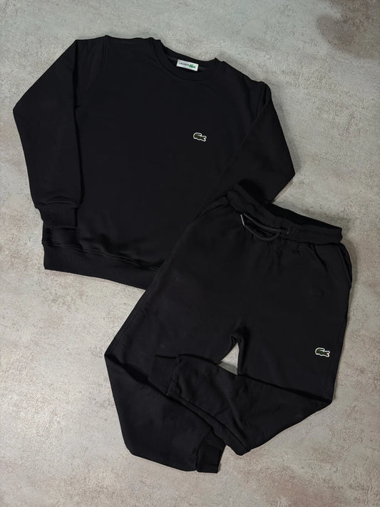 Chandal Lacoste negro logo verde