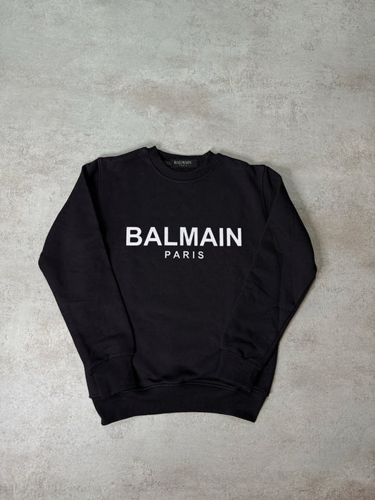 Sudadera BALMAIN negro logo blanco