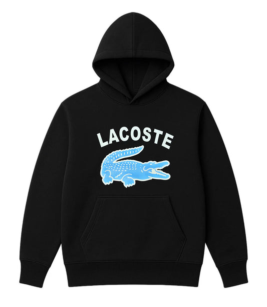 Sudadera LACOSTE negro logo azul y blanco