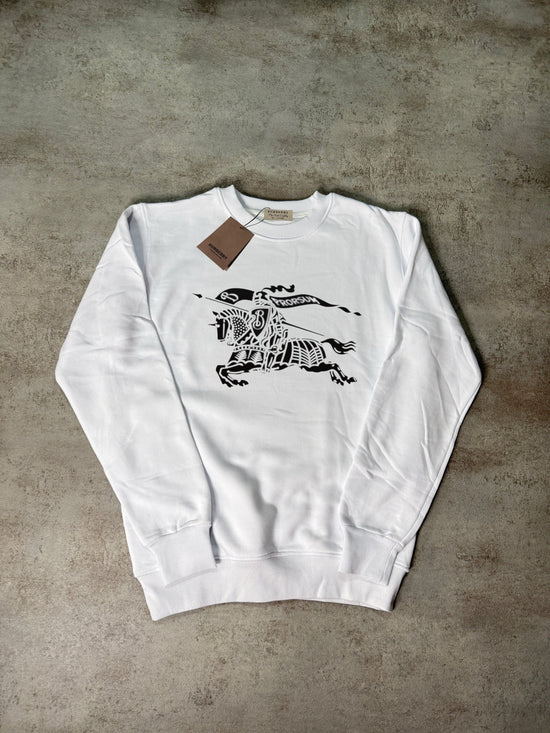 Sudadera BURBERRY blanco logo caballo negro
