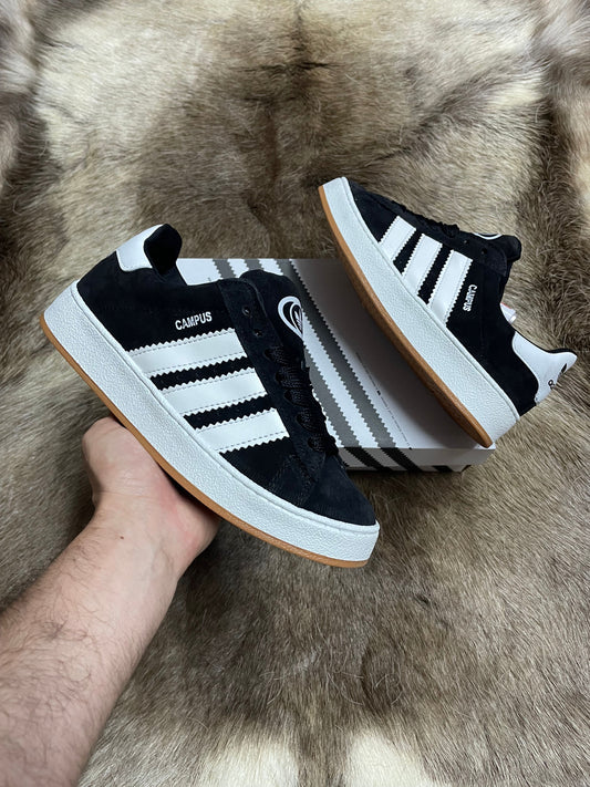 Adidas Campus negras lineas blancas