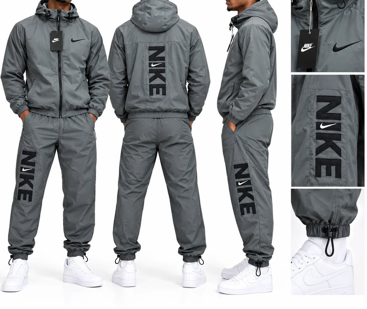 Chándal Nike gris logo negro
