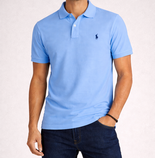 Polo ralph lauren azul claro logo azul