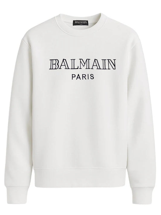 Sudadera BALMAIN blanco logo negro