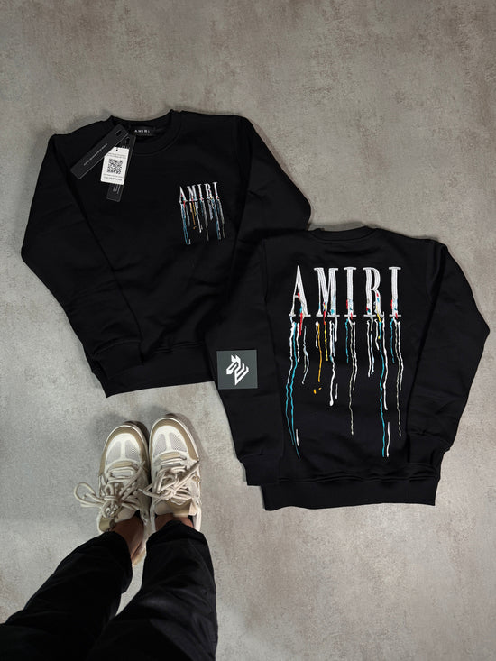 Sudadera AMIRI negro logo blanco pinturas