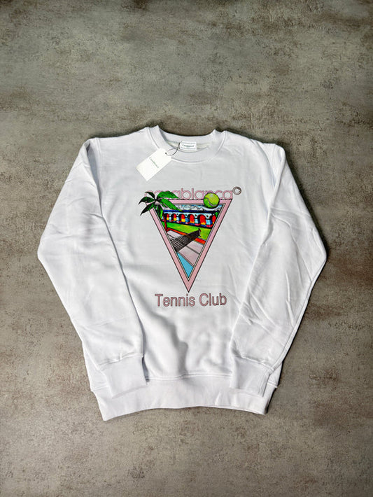 Sudadera CASABLANCA blanco logo rosa tenis