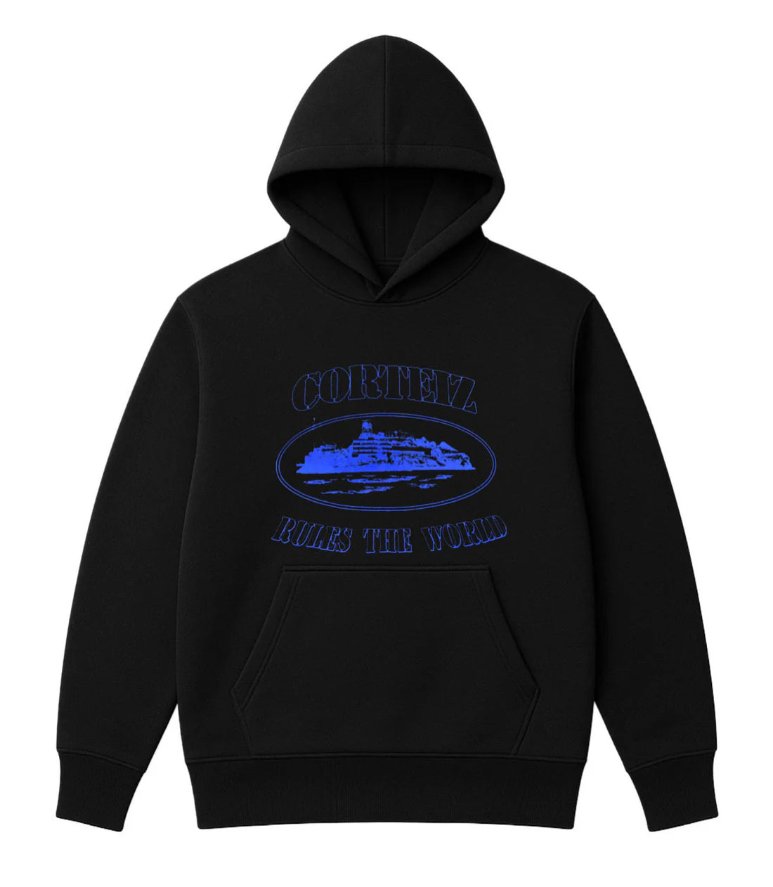 Sudadera CORTEIZ negro logo azul