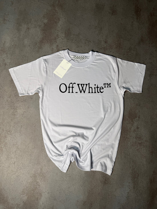 Camiseta off white blanca logo negro