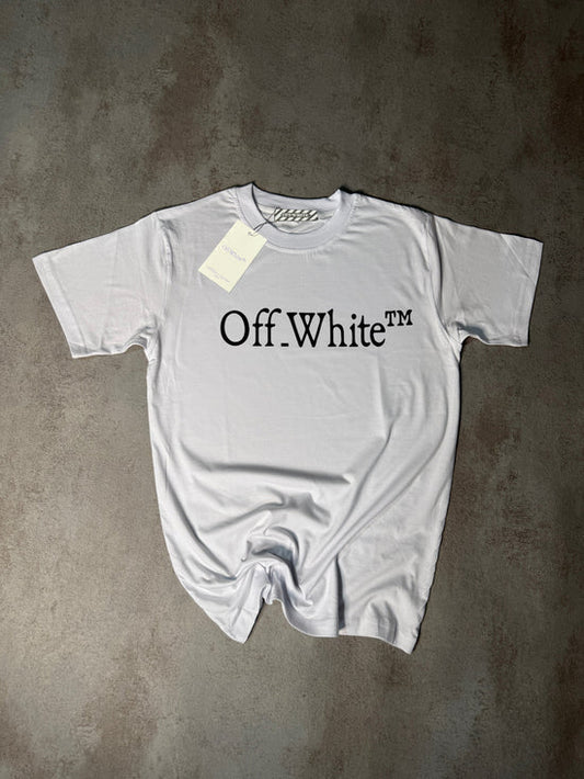 Camiseta off white blanca logo negro