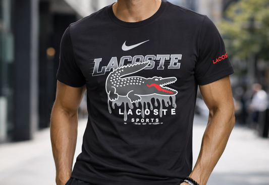 Camiseta lacoste x nike logo gris
