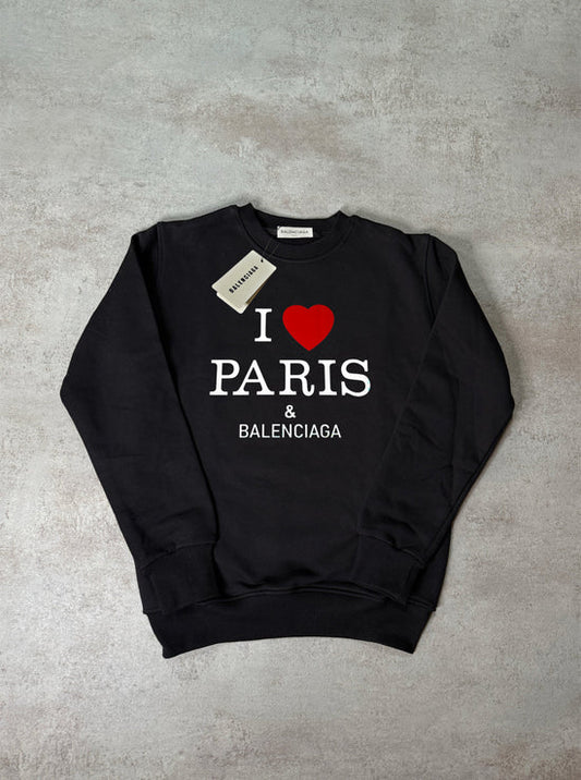 Sudadera BALENCIAGA negro logo blanco corazon rojo