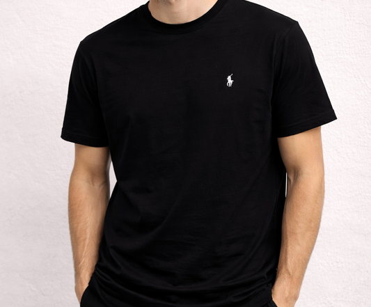 Camiseta ralph lauren negra logo blanco