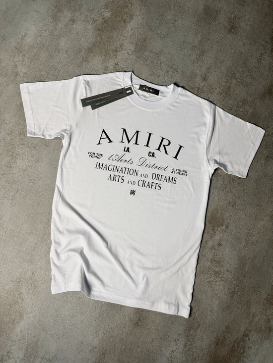 Camiseta amiri blanca letras negras