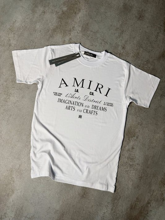 Camiseta amiri blanca letras negras