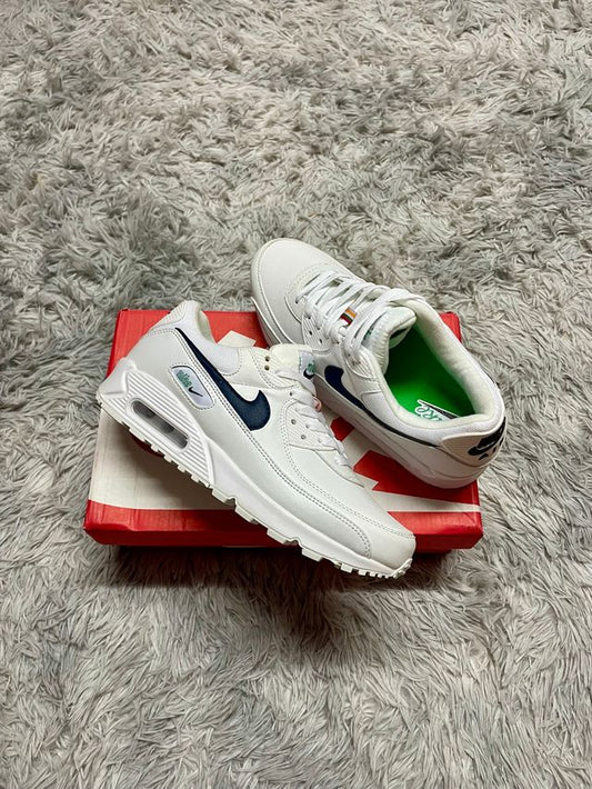 AIR MAX 90 BLANCO LOGO AZUL MARINO