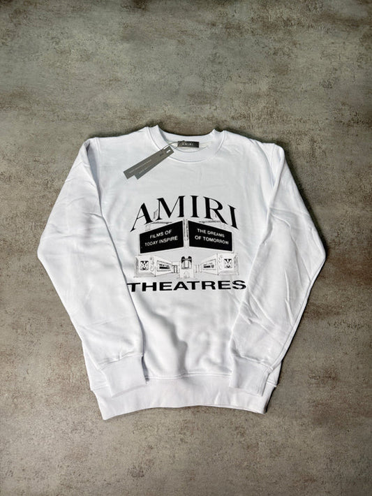 Sudadera AMIRI blanco logo negro teatro