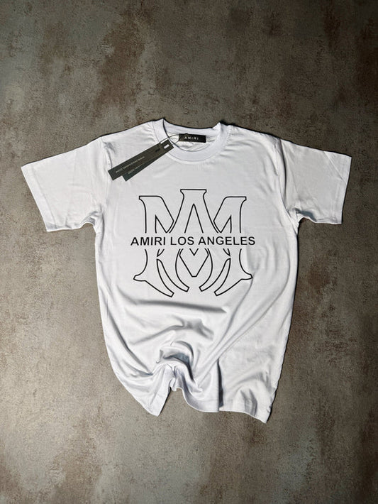 Camiseta amiri blanca logo negro