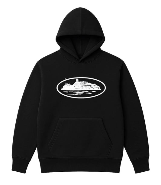 Sudadera CORTEIZ negro logo blanco