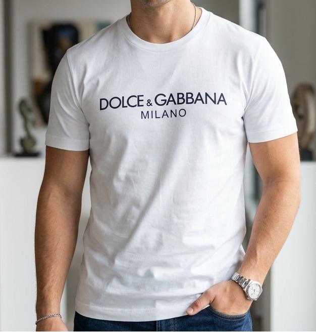 Camiseta D&G blanco logo negro