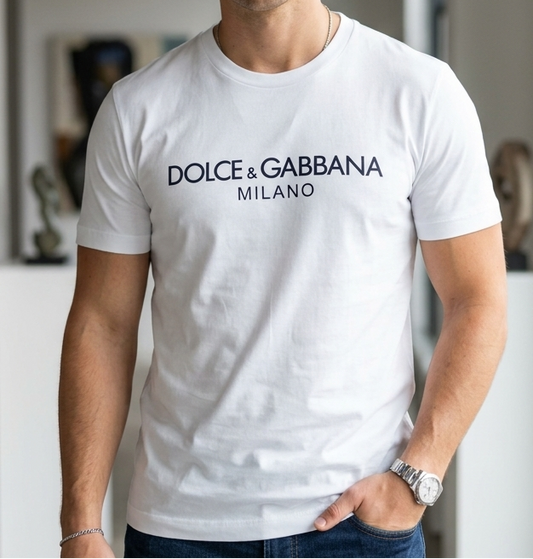 Camiseta D&G blanco logo negro