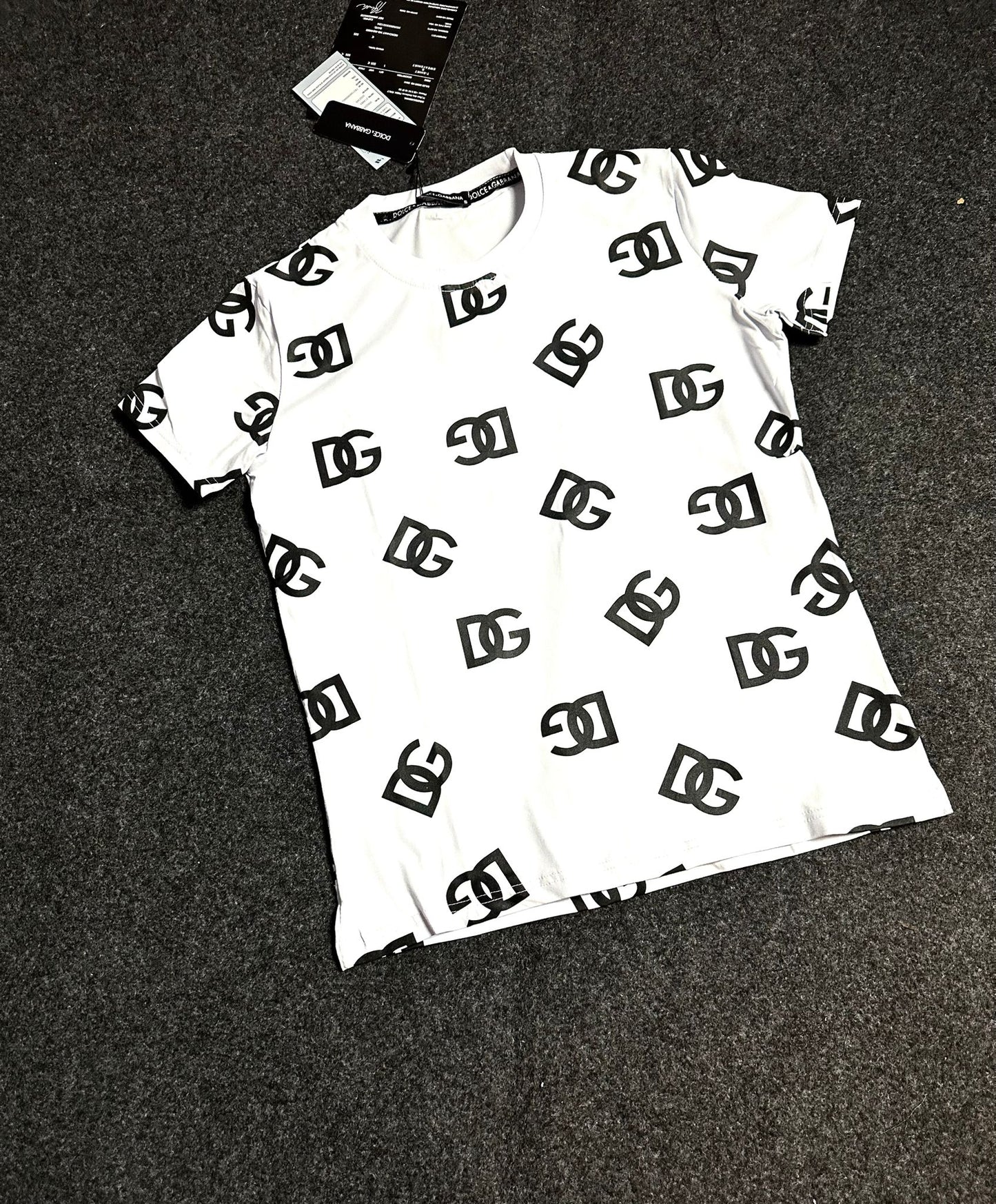 Camiseta D&G blanca logos negros