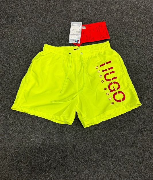 Bañador hugo boss fluor logo rojo