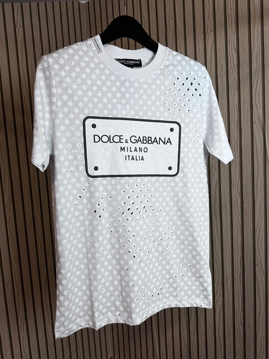 Camiseta d&g blanca logo en medio negro