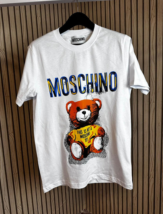 Camiseta moschino blanco logo en grande oversize