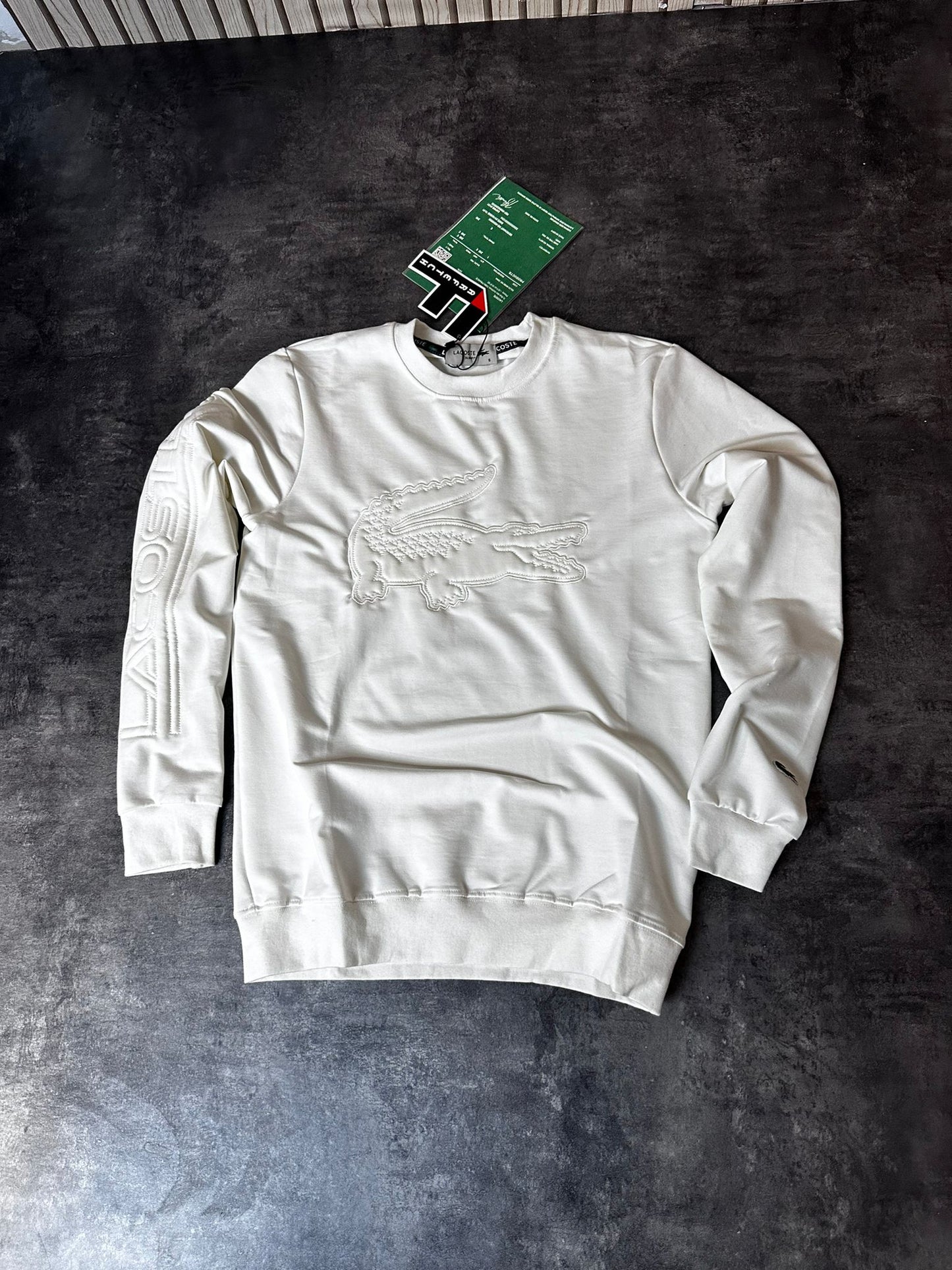 Sudadera Lacoste blanco logo blanco