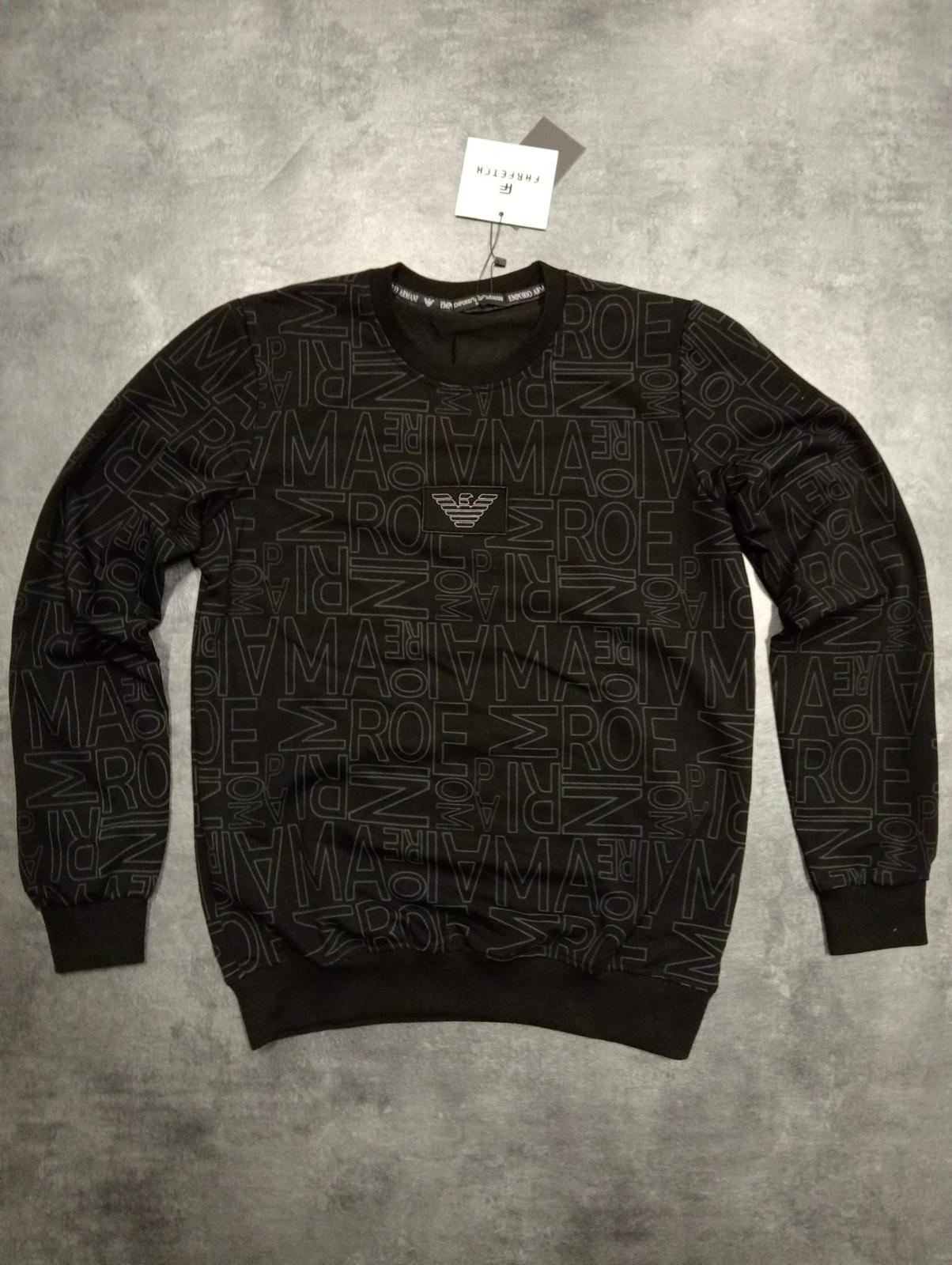 Sudadera armani negra letras en grande