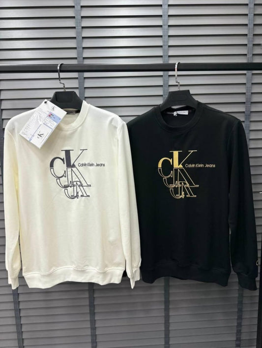 Sudadera Calvin Klein blanco logo negro