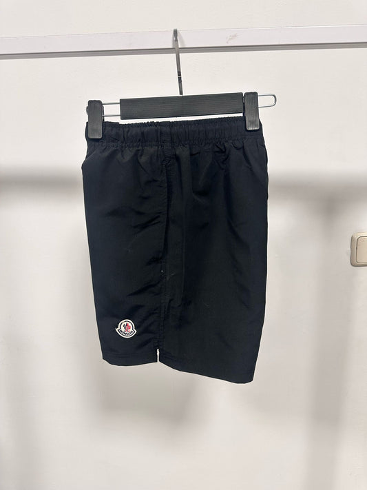 Bañador Moncler negro logo blanco
