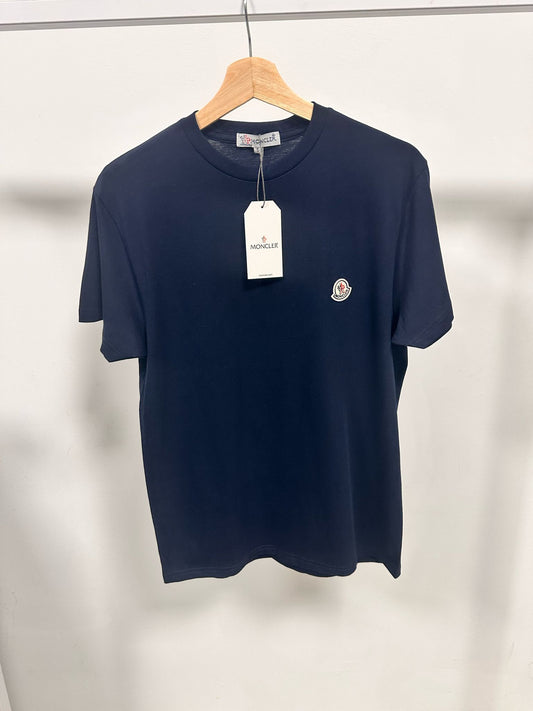 Camiseta moncler azul marino logo blanco